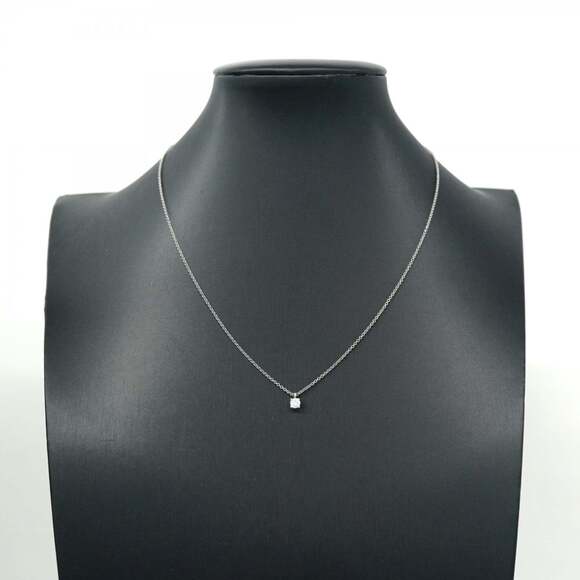 Tiffany necklace solitaire 1PD Pt950 platinum diamond ladies - Picture 7 of 8